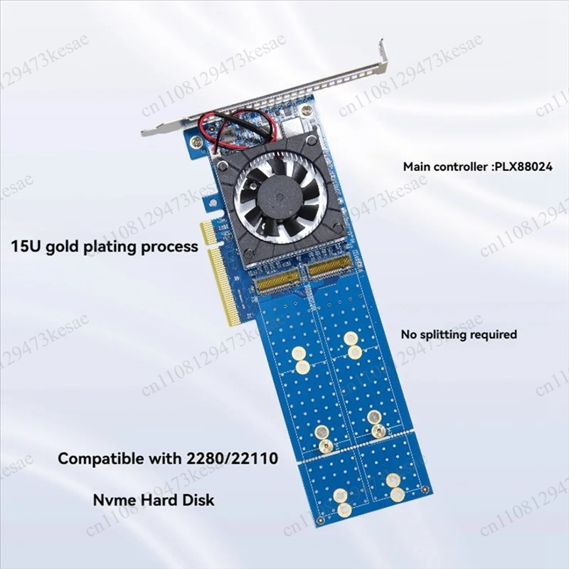 Tarjeta de expansión PCIe 4.0  - Quad M.2 Nvme Pcie Bifurcation Card reseña y precio